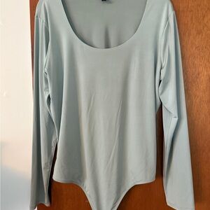 Express Green Long Sleeve Fitted Bodysuit